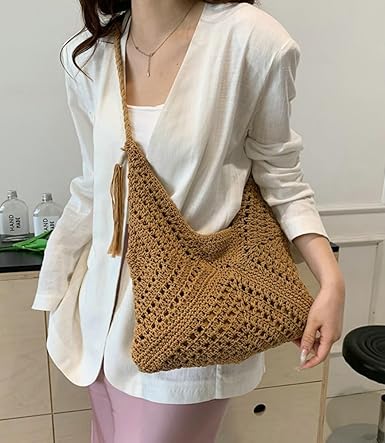 Borse di paglia da donna, borsa tote grande intrecciata, borsa da spiaggia in paglia, borse a tracolla, borsette, borsette estive, borsa hobo in paglia