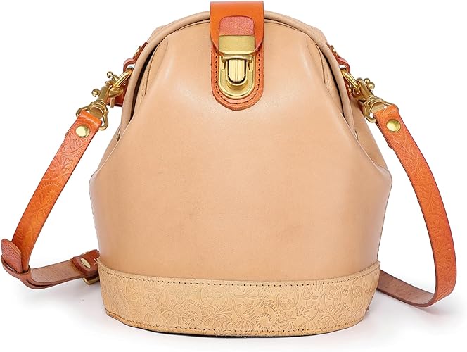 Borsa a secchiello a tracolla | Borsa lussuosa e versatile per donna | Vera pelle bovina