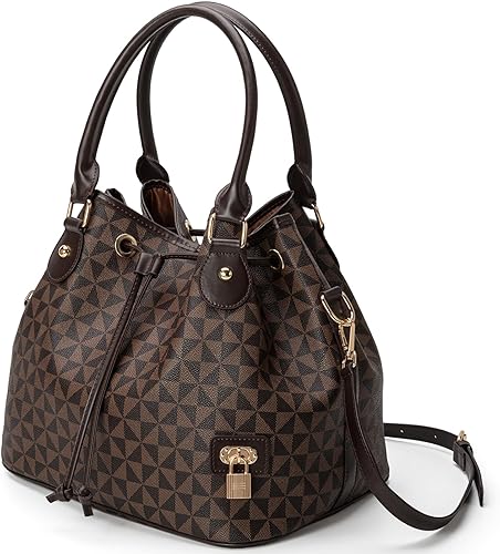 Borsa a secchiello da donna in stile chic West Hobo, borsa a tracolla con coulisse, borsa tote con tasche.