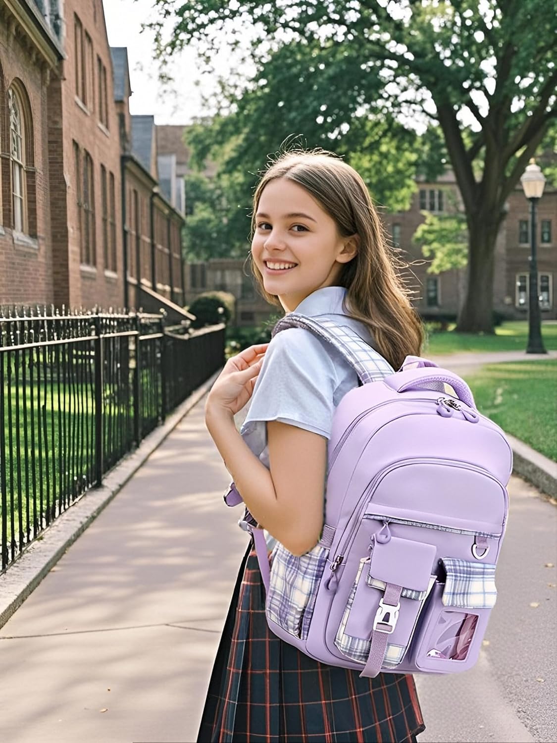Zaino per ragazze, grazioso zaino scolastico per bambine e adolescenti, zaino kawaii per la scuola primaria ed elementare.